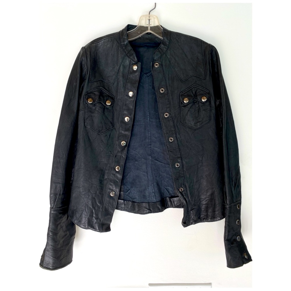 Vintage All Saints Western Leather Snap Shirt
